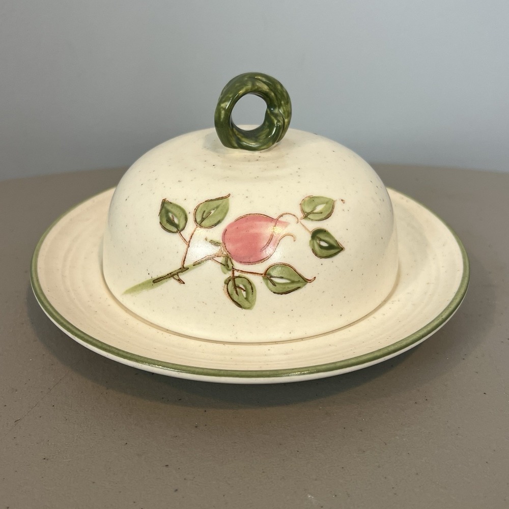 Metlox Poppytrail California Rose Round Butter Dish Covered with Lid